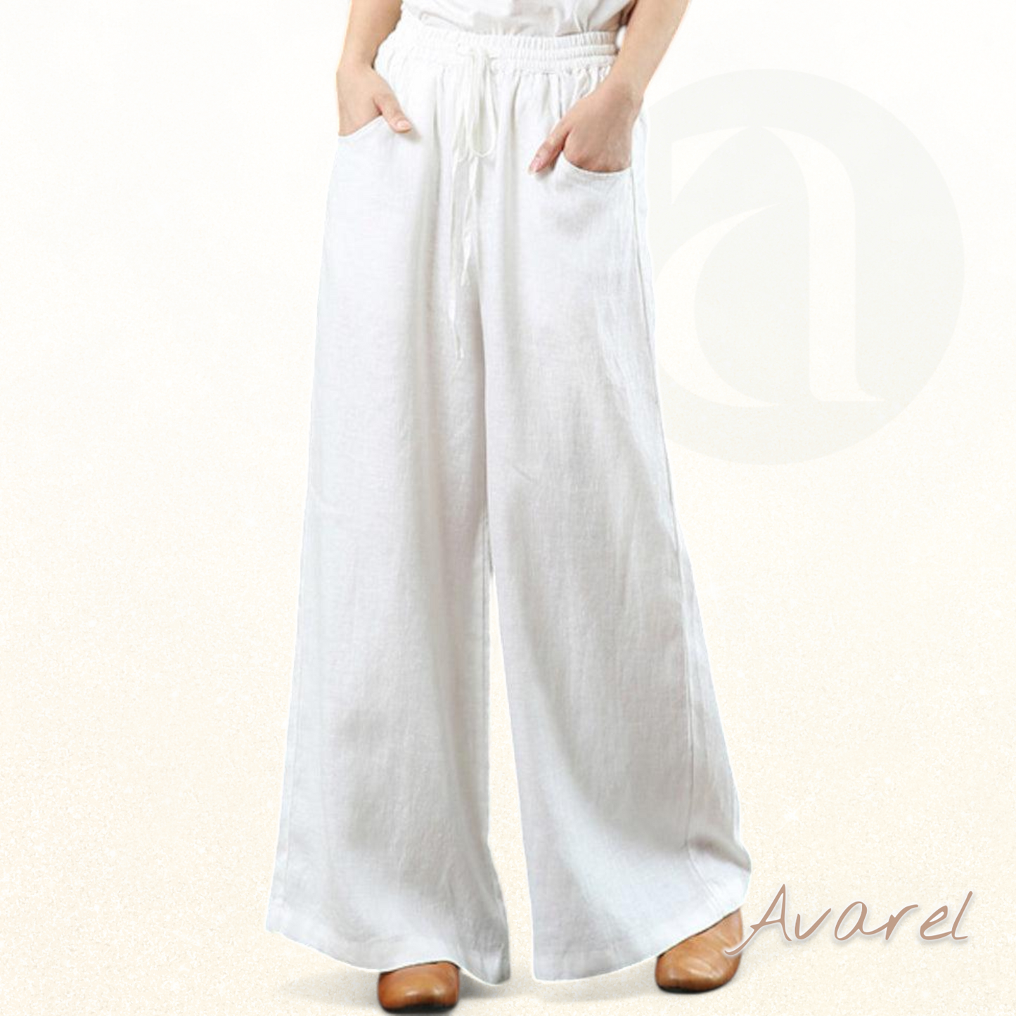 Elegante einfarbigi Hose mit wiitem Bein und hoher Taille für stilvolle Komfort