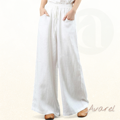 Elegante einfarbigi Hose mit wiitem Bein und hoher Taille für stilvolle Komfort