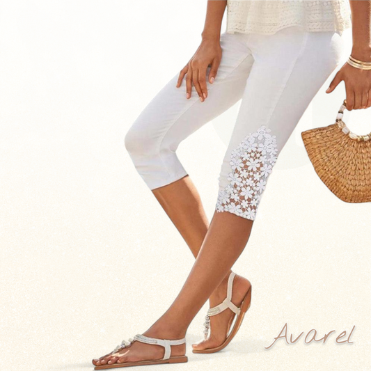 Elegant einfarbigi Hose mit stilvolle Spitznäht – perfekt für jede Anlas