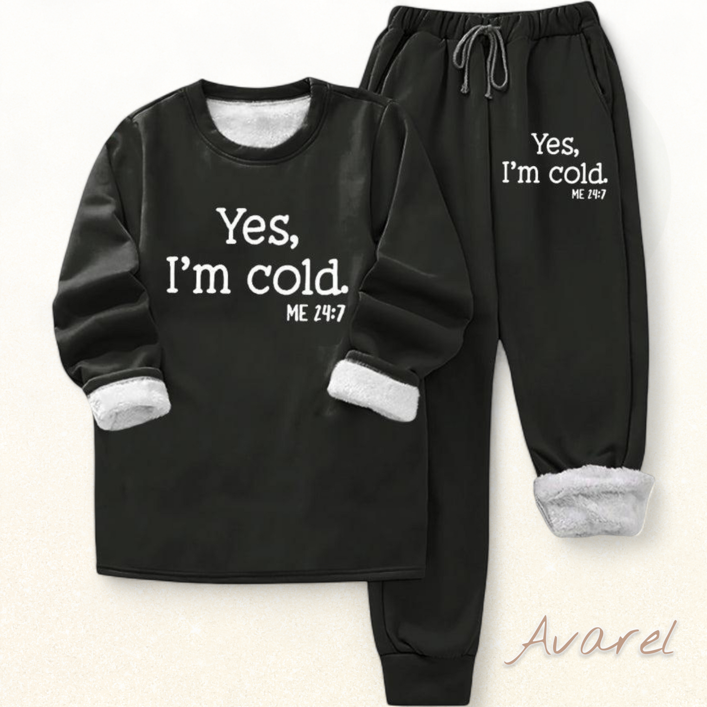 Chillig Fleece-Freizeit-Hose mit schickem Buchstabe-Print