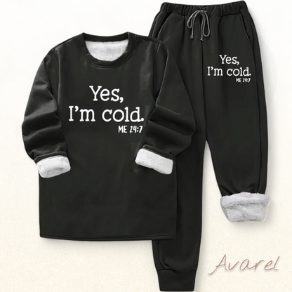 Chillig Fleece-Freizeit-Hose mit schickem Buchstabe-Print