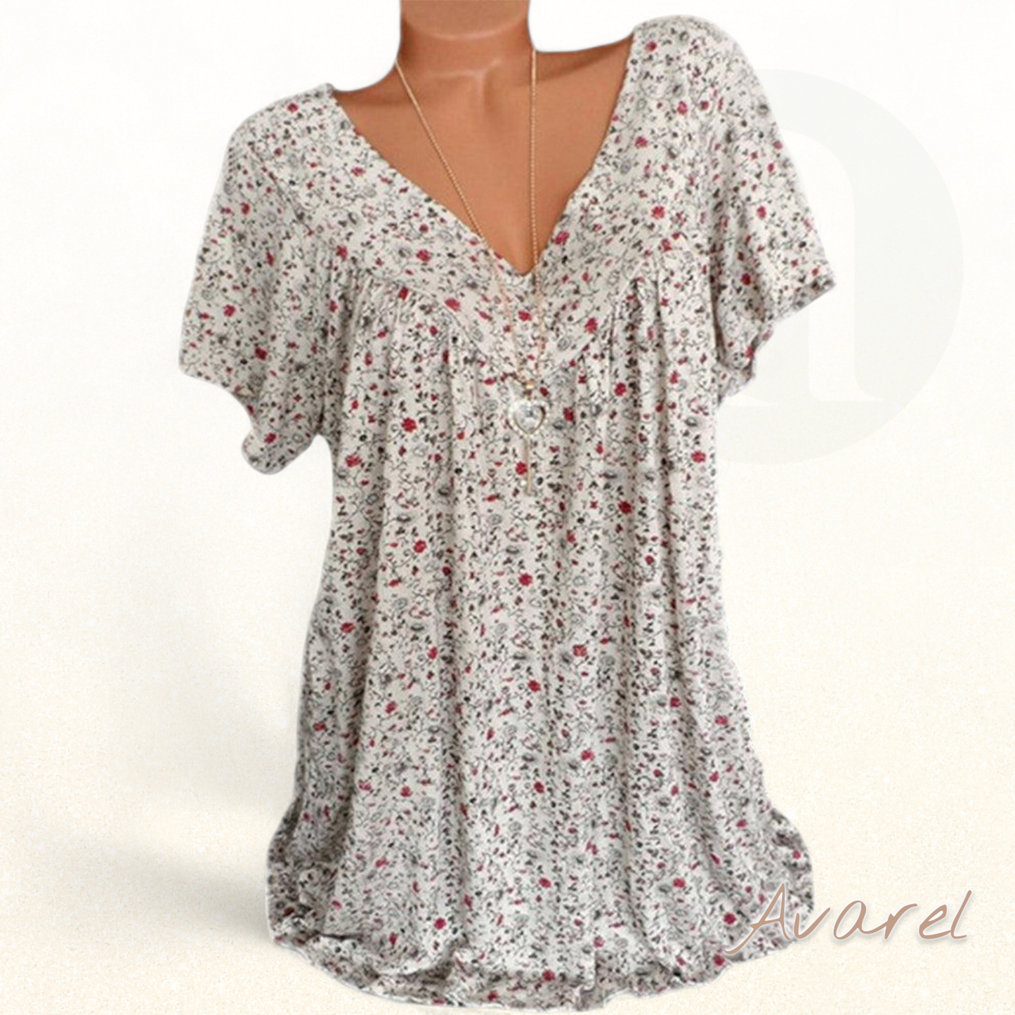 Bequemes Churzarm-V-Ausschnitt-T-Shirt für e lässige Look