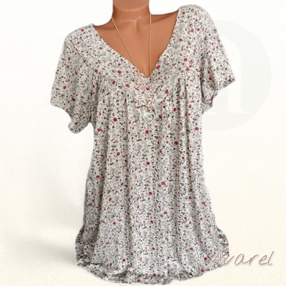 Bequemes Churzarm-V-Ausschnitt-T-Shirt für e lässige Look