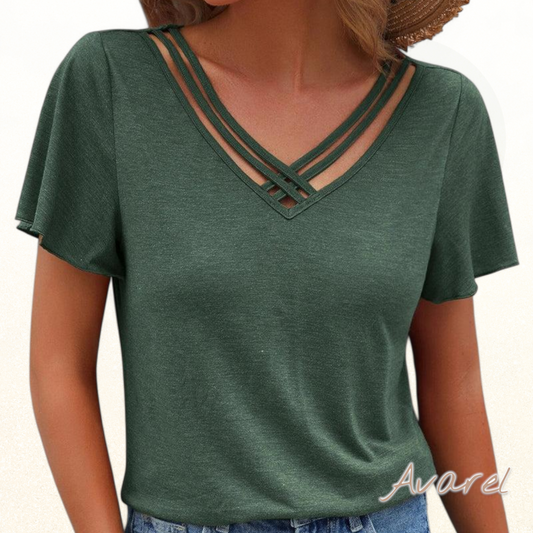 Stylisch-einfarbiges Cut Out T-Shirt für ne trendige Look