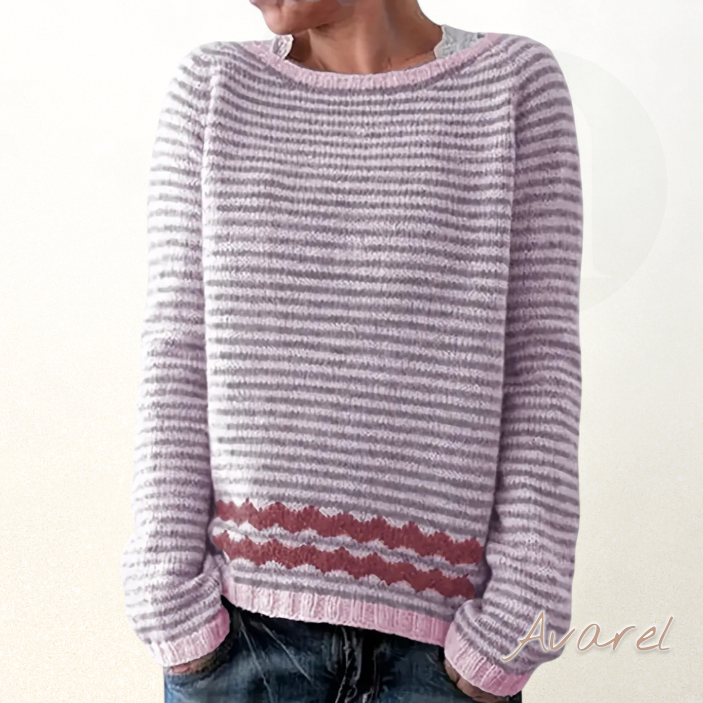 Isoladi Damenpullover mit stilvollem gestreiftem Design für en eleganten und schmeichelhafte Look