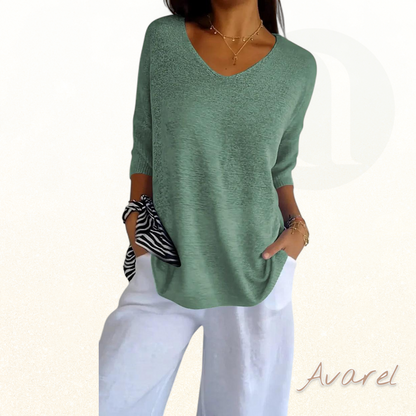 Kateria | Damenbluse mit V-Ausschnitt – modisch, bequem und stilvoll für dr perfekte Look