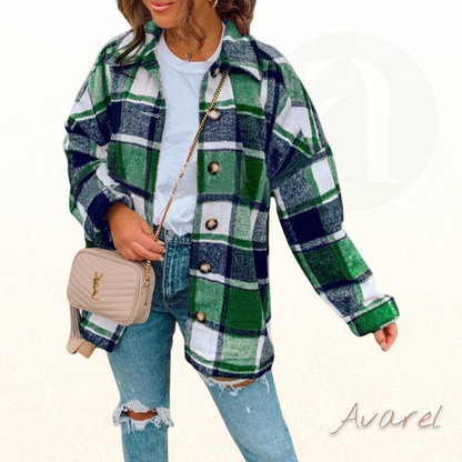 Chic Karomuster-Jacke mit Knopfleiste für en lässige Look