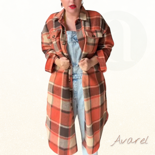 Stylischer kariert Mantel mit Knopf für ne Trendige Look