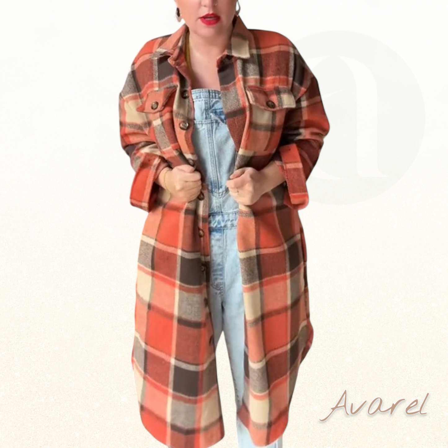 Stylischer kariert Mantel mit Knopf für ne Trendige Look