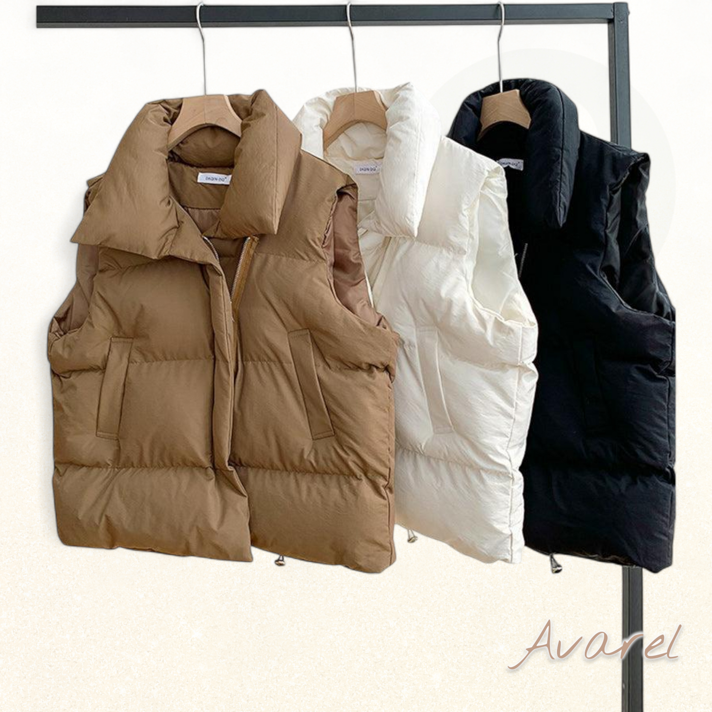 Vieliwiiti-einfaargige ärmellosi Steppjacke mit praktischem Reissverschlusstäschli