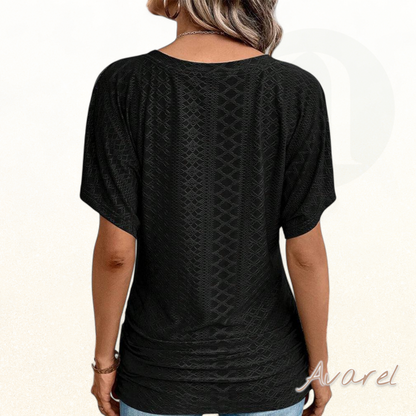 Stilvolls einfarbiges V-Ausschnitt T-Shirt für de Casual-Look