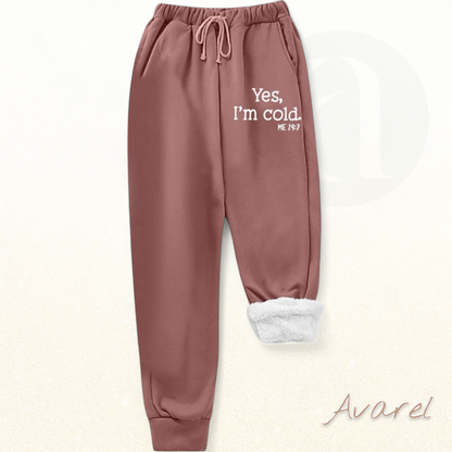 Chillig Fleece-Freizeit-Hose mit schickem Buchstabe-Print