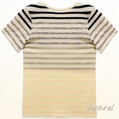 Stilvolls gestreifts T-Shirt mit Rundhalsausschnitt und Churzarm