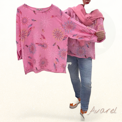 Langarm T-Shirt mit stilvollem Druck für en trendige Look