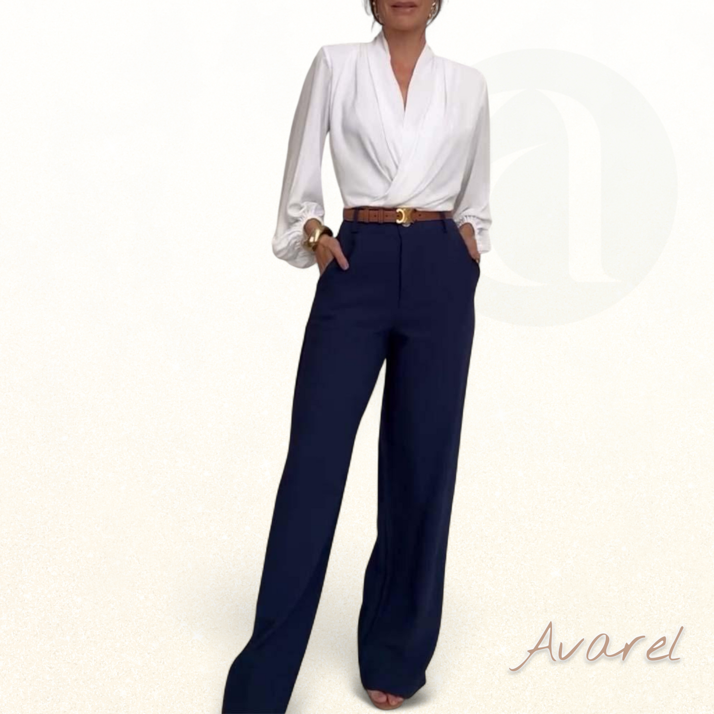 Stilvoll und lässig einfarbigi Hose mit praktisch Tasche