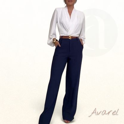 Stilvoll und lässig einfarbigi Hose mit praktisch Tasche