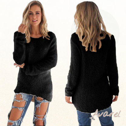 ChüriPull-over us Wolle für Frauen mit roundem Hoorf, perfekt für dä Winter, vereint Komfort und Stil