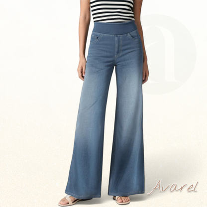 Hoch taillierte, gewaschene Jeans mit weiter, lässiger Passform für einen trendigen und bequemen Style