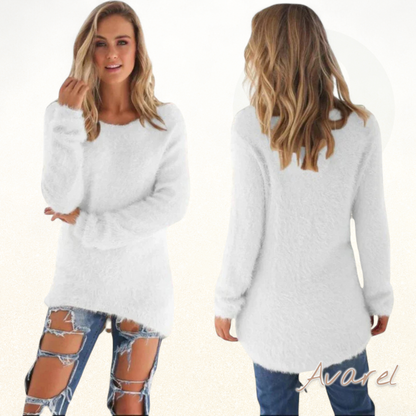 ChüriPull-over us Wolle für Frauen mit roundem Hoorf, perfekt für dä Winter, vereint Komfort und Stil