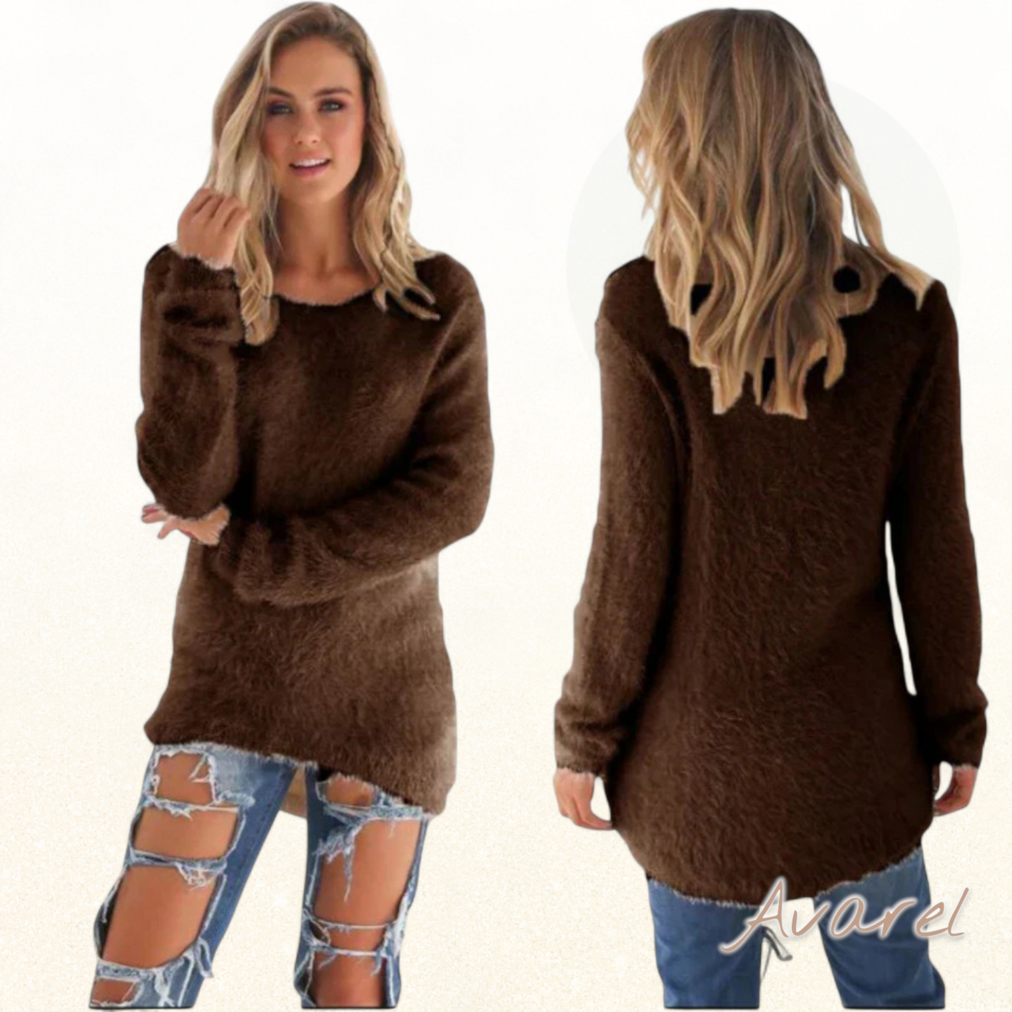 ChüriPull-over us Wolle für Frauen mit roundem Hoorf, perfekt für dä Winter, vereint Komfort und Stil