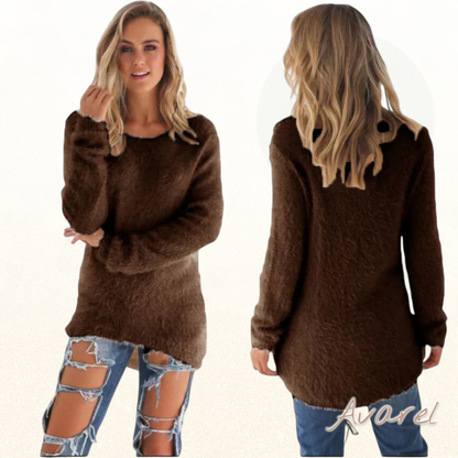 ChüriPull-over us Wolle für Frauen mit roundem Hoorf, perfekt für dä Winter, vereint Komfort und Stil