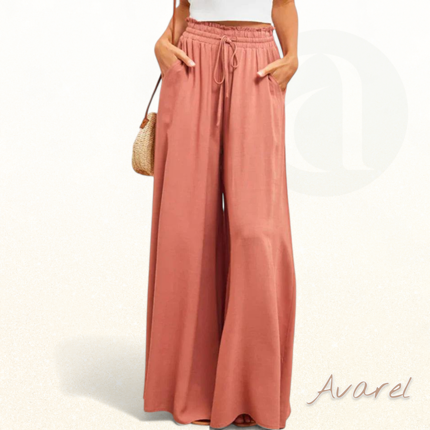 Eleganti eifärgige Hose mit wiitem Bein und hohem Taillendesign für stilvoll Komfort