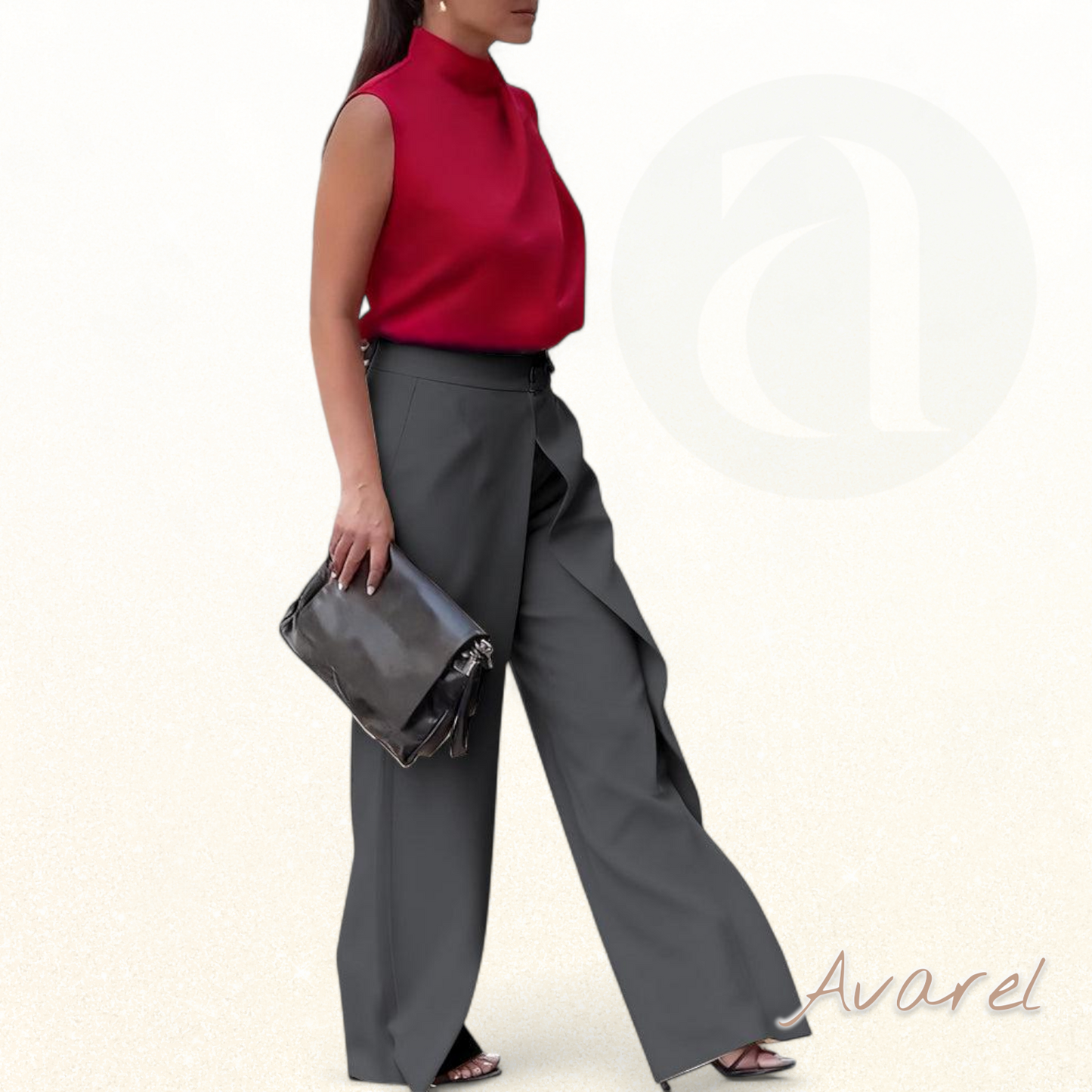 Asymmetrisch geschichtete Hose mit weitem Bein für modische Bequemlichkeit