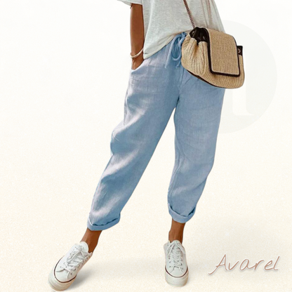 Hose us pure Baumwollstoff in eleganter einfarbige Variante