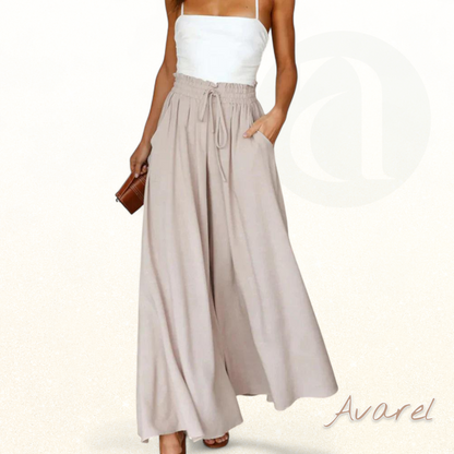 Eleganti eifärgige Hose mit wiitem Bein und hohem Taillendesign für stilvoll Komfort