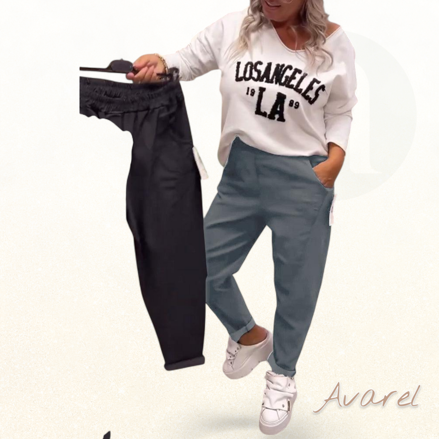 Bequemi, stylisch eiwäbigi Hose mit praktsche Täsche für de Alltag