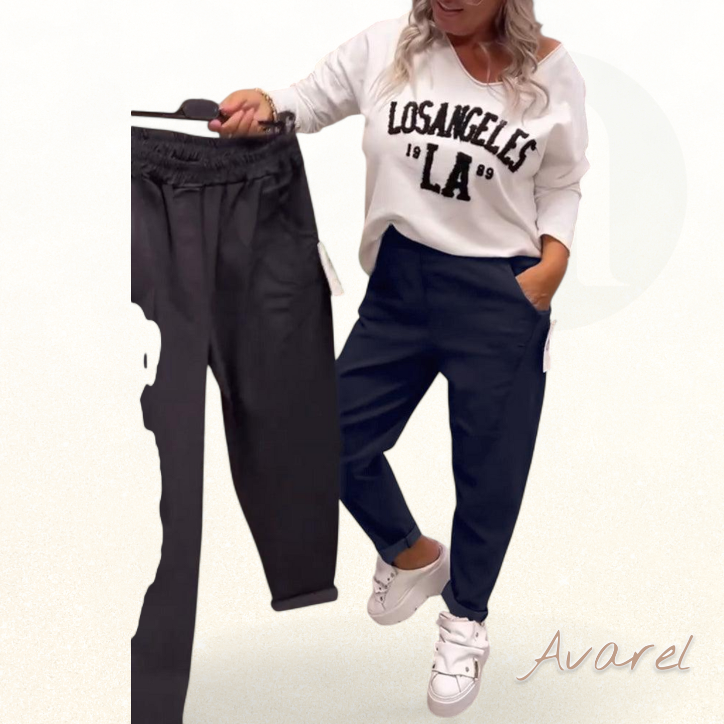 Bequemi, stylisch eiwäbigi Hose mit praktsche Täsche für de Alltag