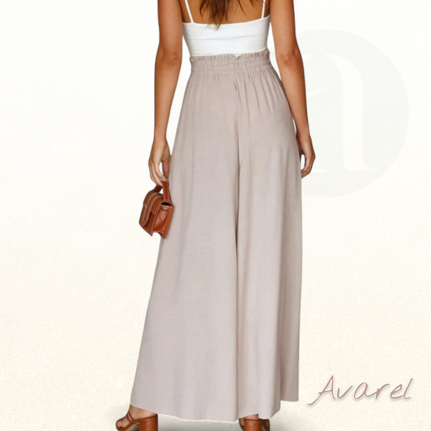 Eleganti eifärgige Hose mit wiitem Bein und hohem Taillendesign für stilvoll Komfort