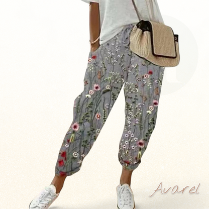 Bequemi Damen-Freizeitshosen us atmungsaktivem Baumwoll-Leinen-Mix