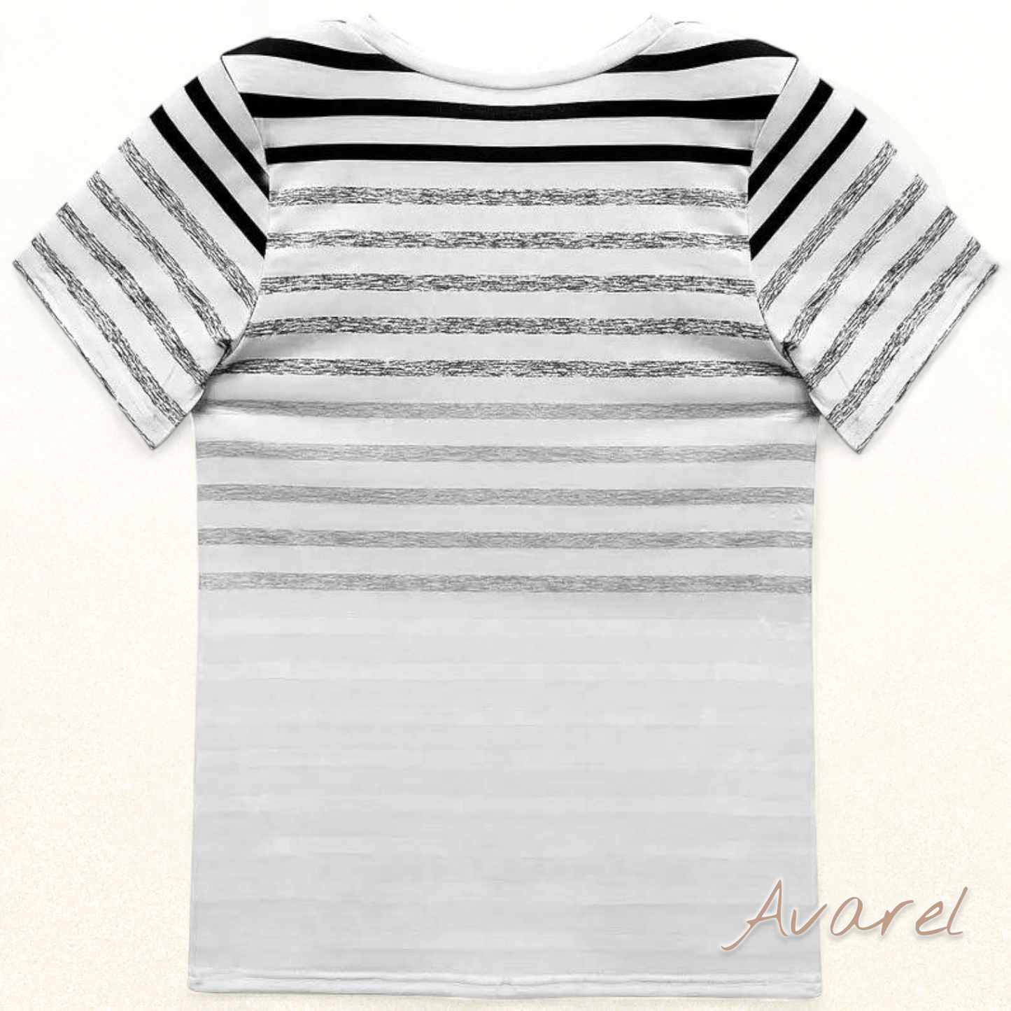 Stilvolls gestreifts T-Shirt mit Rundhalsausschnitt und Churzarm