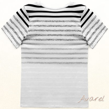 Stilvolls gestreifts T-Shirt mit Rundhalsausschnitt und Churzarm