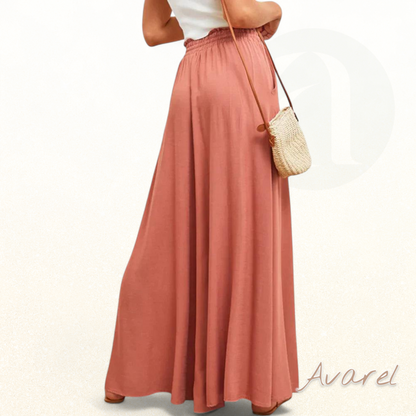 Eleganti eifärgige Hose mit wiitem Bein und hohem Taillendesign für stilvoll Komfort