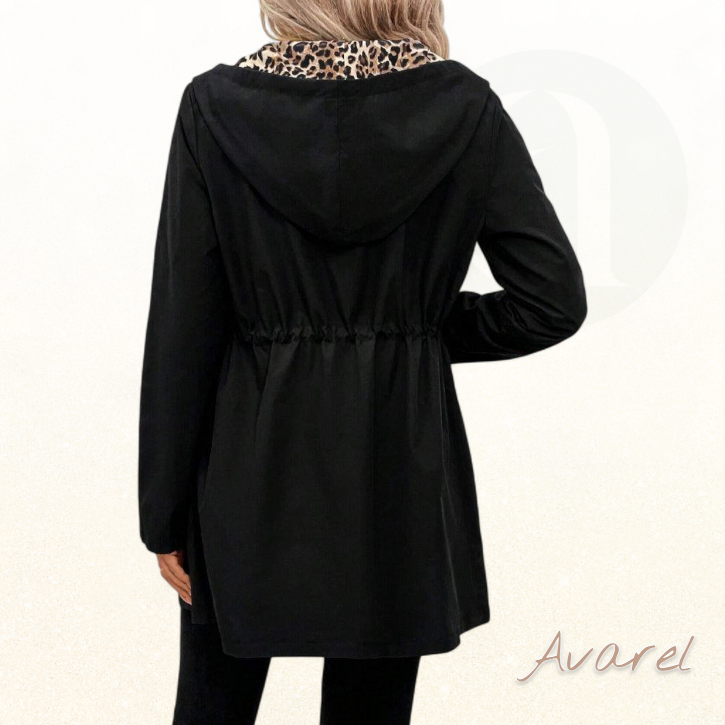 Vielseitige Kapuzenmantel mit umkehrbarem Leopardemuster für stilvollen Komfort