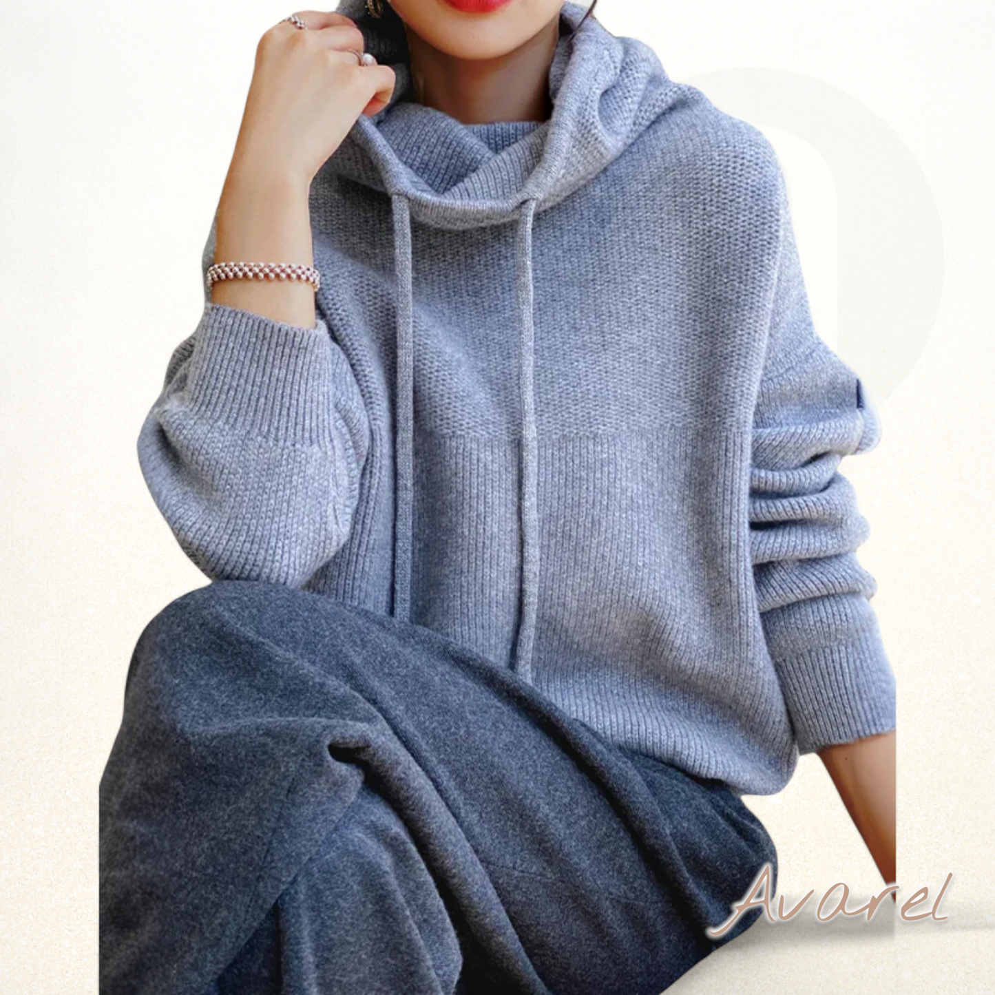 eleganter und bequemer Wollmisch-Pulli mit Seil-Design-Accessoires für einen schicken Look