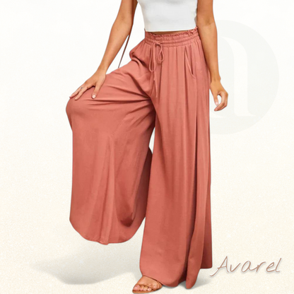 Eleganti eifärgige Hose mit wiitem Bein und hohem Taillendesign für stilvoll Komfort