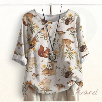 Blumen-T-Shirt mit halve Ärmel – Frühlingshaftes Top für en frische Look