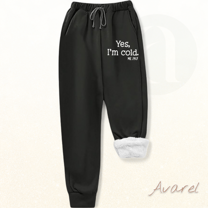 Chillig Fleece-Freizeit-Hose mit schickem Buchstabe-Print