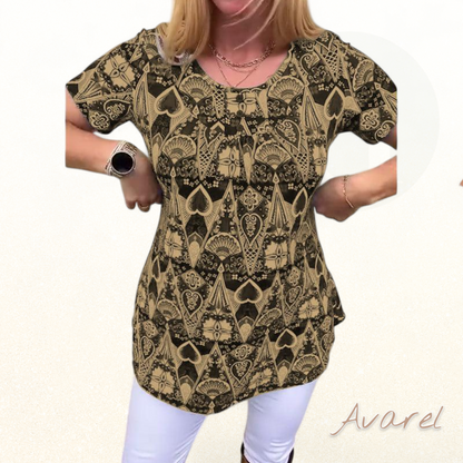 lässigs Retro-T-Shirt mit Rundhalsausschnitt und trendigem Druck