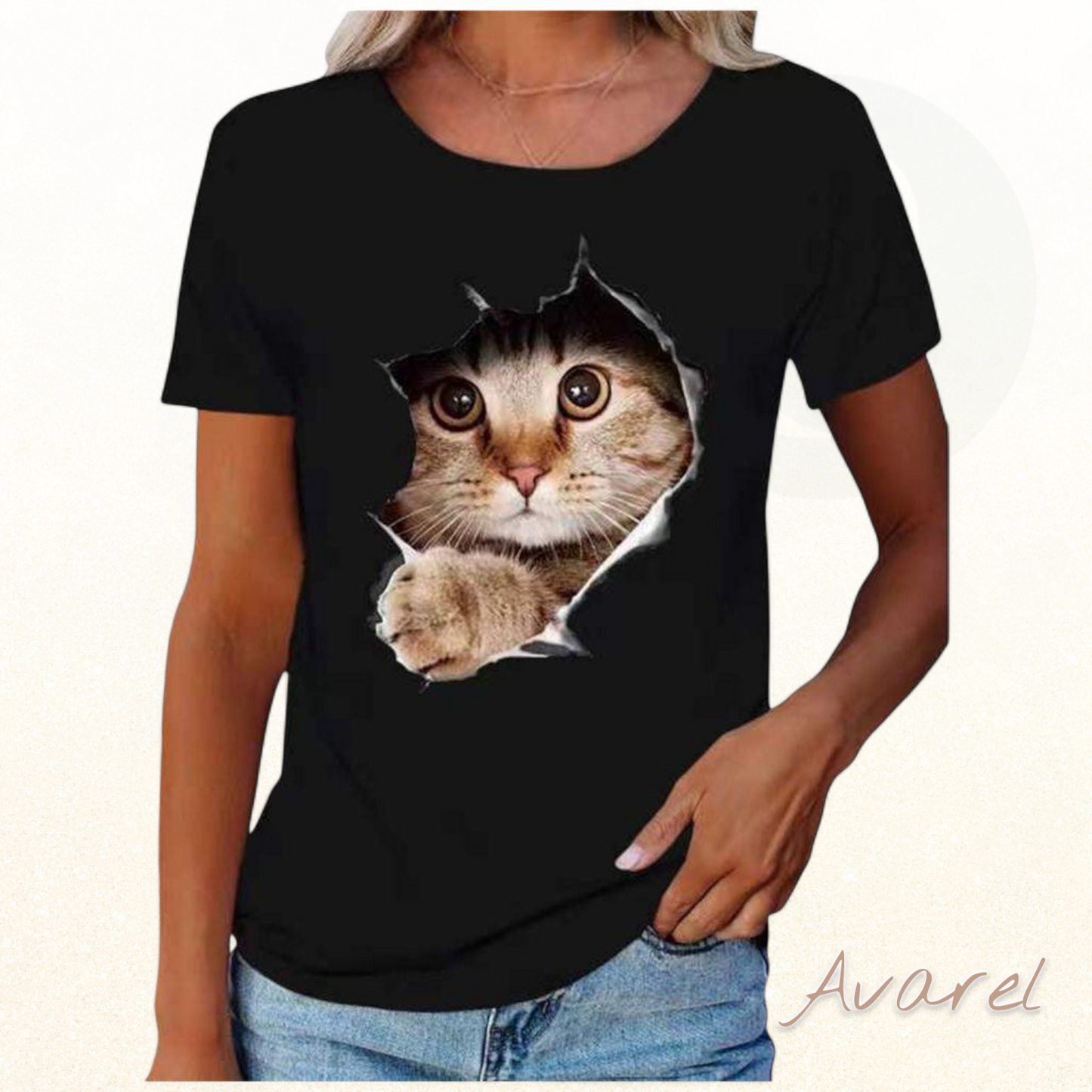 Stylisch T-Shirt mit einzigartigem zerrissene Chatz-Print