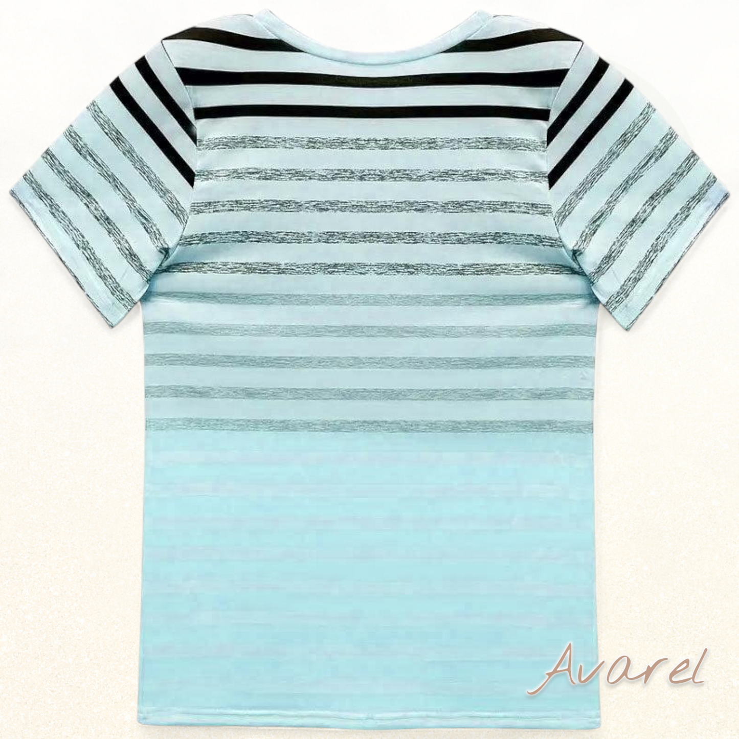 Stilvolls gestreifts T-Shirt mit Rundhalsausschnitt und Churzarm