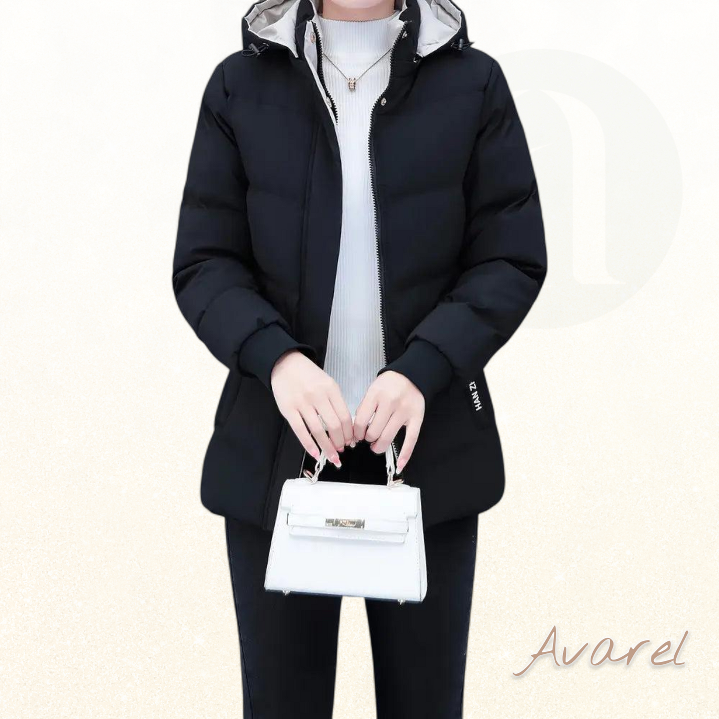 Bequemi warmi Übergangsjacke mit Kapuze im klassischem einfarbige Design