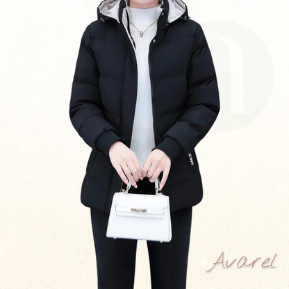 Bequemi warmi Übergangsjacke mit Kapuze im klassischem einfarbige Design