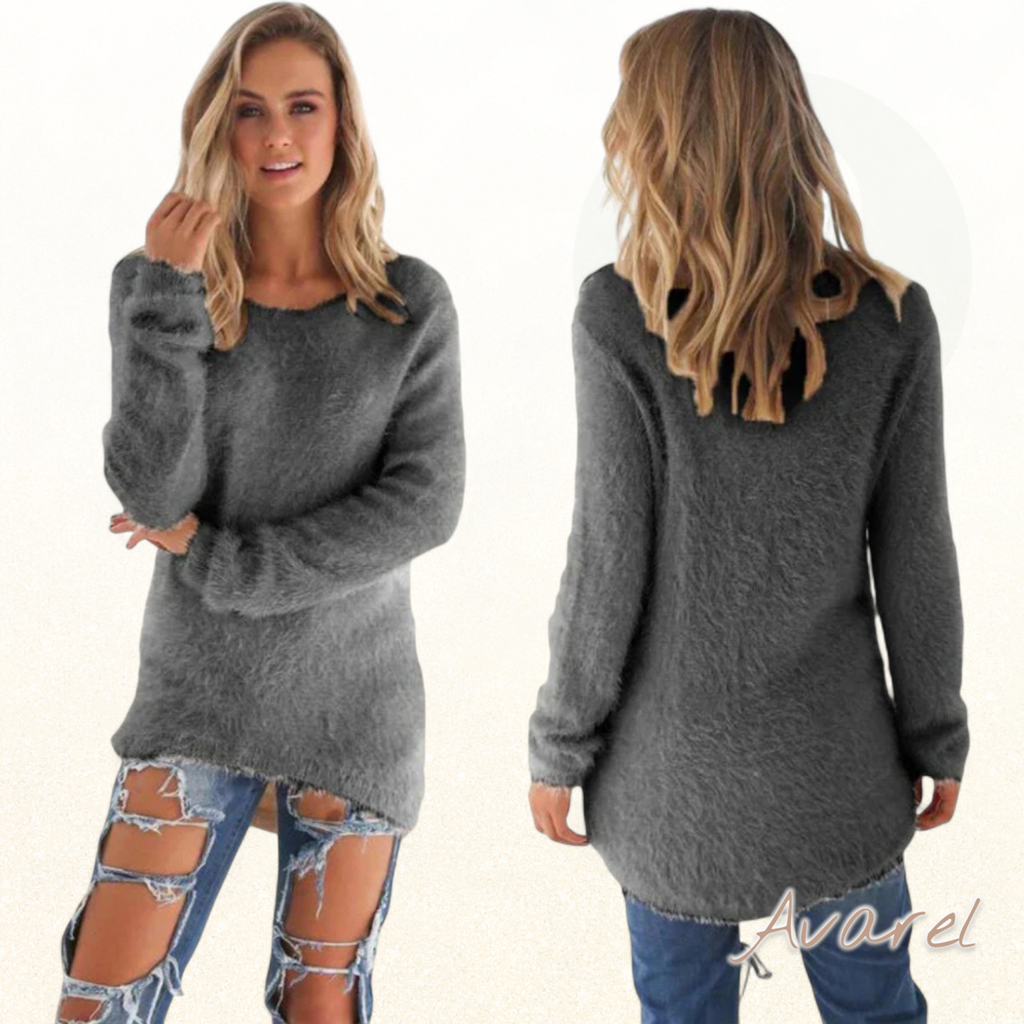 ChüriPull-over us Wolle für Frauen mit roundem Hoorf, perfekt für dä Winter, vereint Komfort und Stil