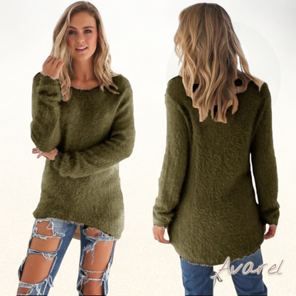 ChüriPull-over us Wolle für Frauen mit roundem Hoorf, perfekt für dä Winter, vereint Komfort und Stil