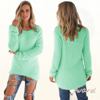 ChüriPull-over us Wolle für Frauen mit roundem Hoorf, perfekt für dä Winter, vereint Komfort und Stil