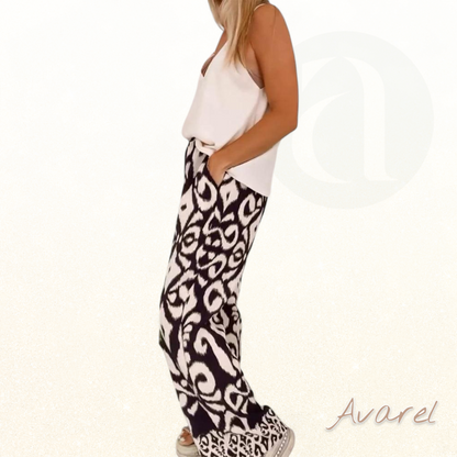 Stylisch Retro-Print Jogginghose mit praktisch Taschen